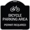 Signmission Bicycle Parking Area Permit Required W/ Graphic Heavy-Gauge Aluminum Sign, 18" x 18", BS-1818-24324 A-DES-BS-1818-24324 - alternate 1